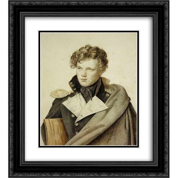 Orest Kiprensky 2x Matted 20x24 Black Ornate Framed Art Print 'E. Komarovsky'