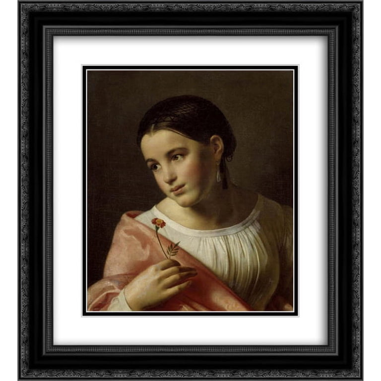 絵画 Portrait Orest Kiprensky 2x Matted 20x24 Black Ornate Framed Art Print