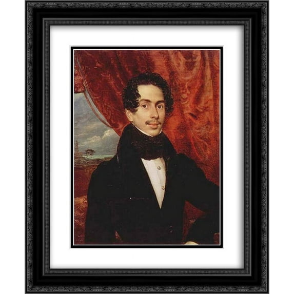 Orest Kiprensky 2x Matted 20x24 Black Ornate Framed Art Print 'Portrait of the Prince F. A. Golitsyn'