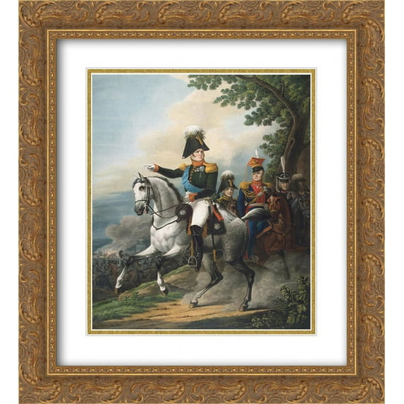 Orest Kiprensky 2x Matted 20x24 Gold Ornate Framed Art Print 'Equestrian portrait of Alexander I'