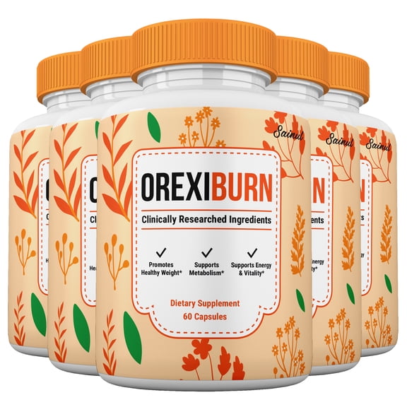 OrexiBurn Pills, Orexi Burn Maximum Strength Capsules, OrexiBurn Keto Supplement, 5 Month Supply (5 Pack)