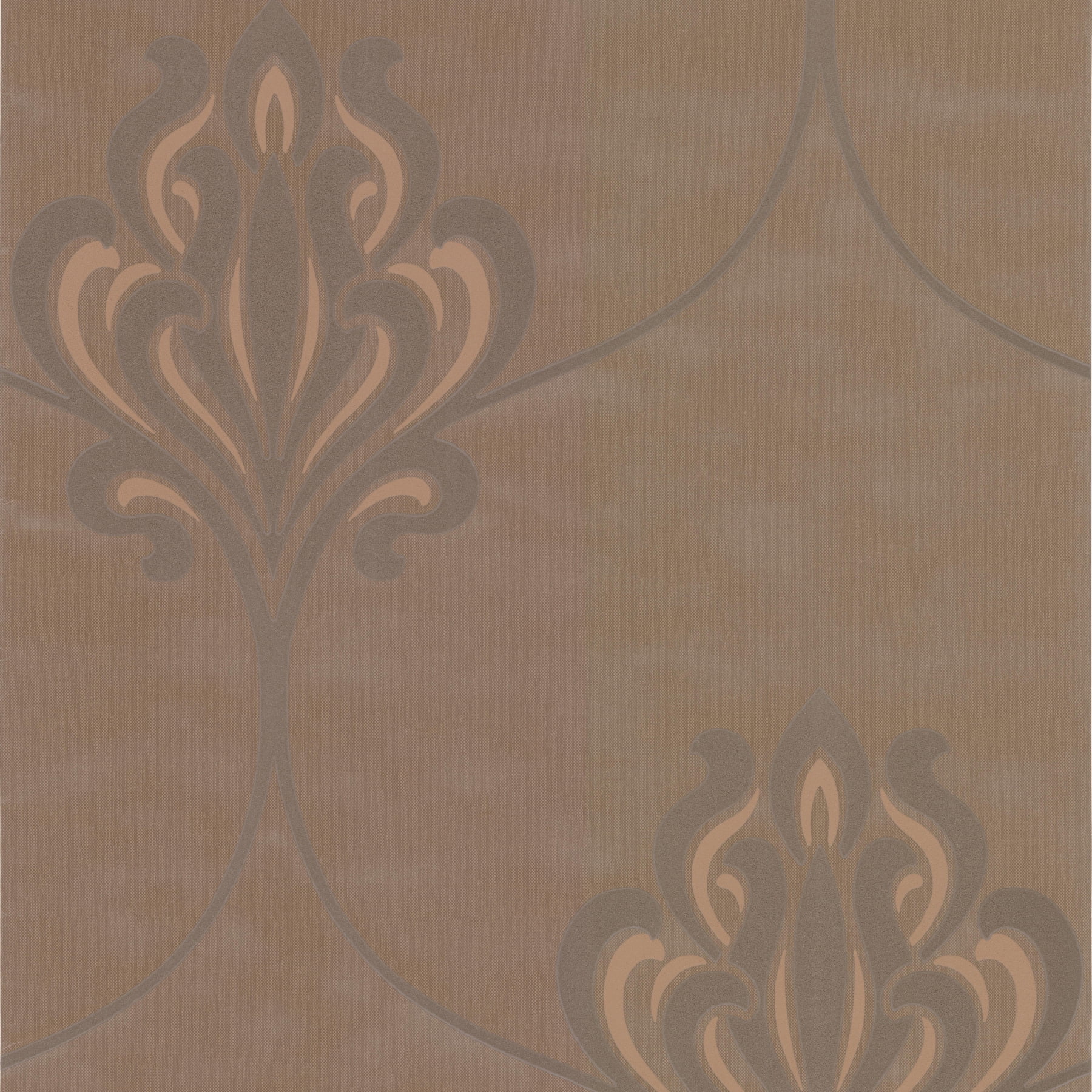 Orfeo Brown Nouveau Damask Wallpaper, 20.5-in by 33-ft, 56.38 sq. ft.