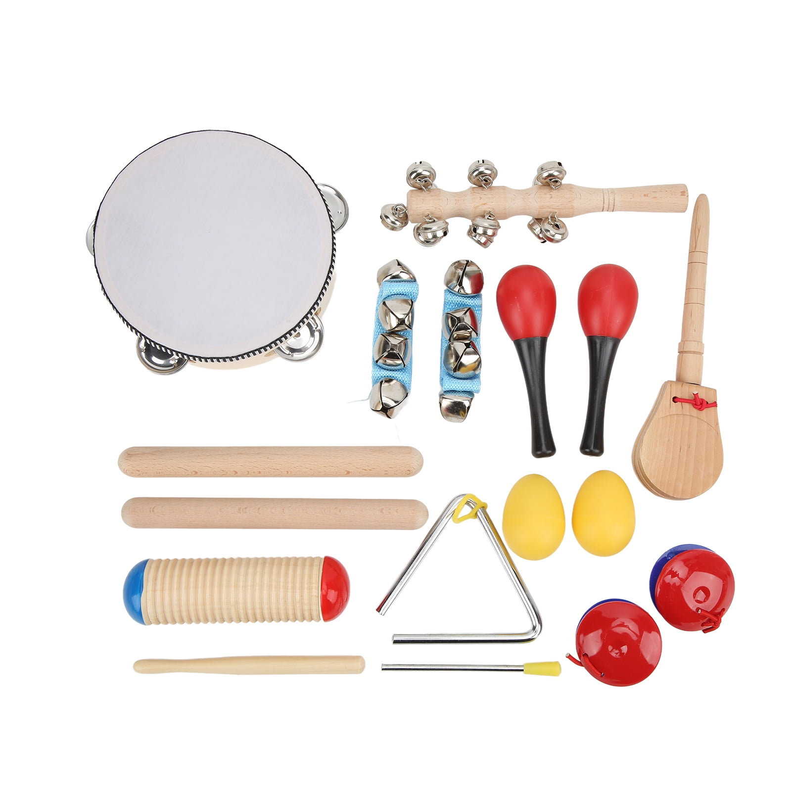 Orff Instrument, 18Pcs Wooden Preschool Musical Instruments With Zipper