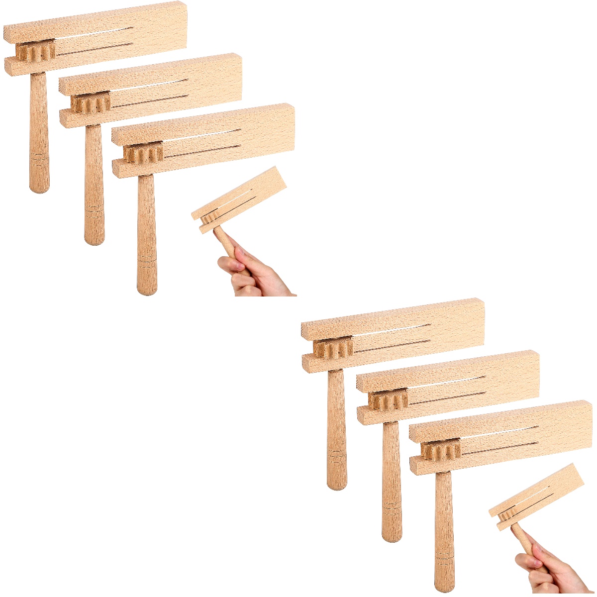 Orff Instrument 6 Pcs Ratchet Toys Matracas for Kids Musical