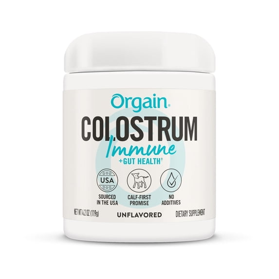 Orgain Bovine Colostrum Powder, Immune + Gut Support, Unflavored, 4.2 oz