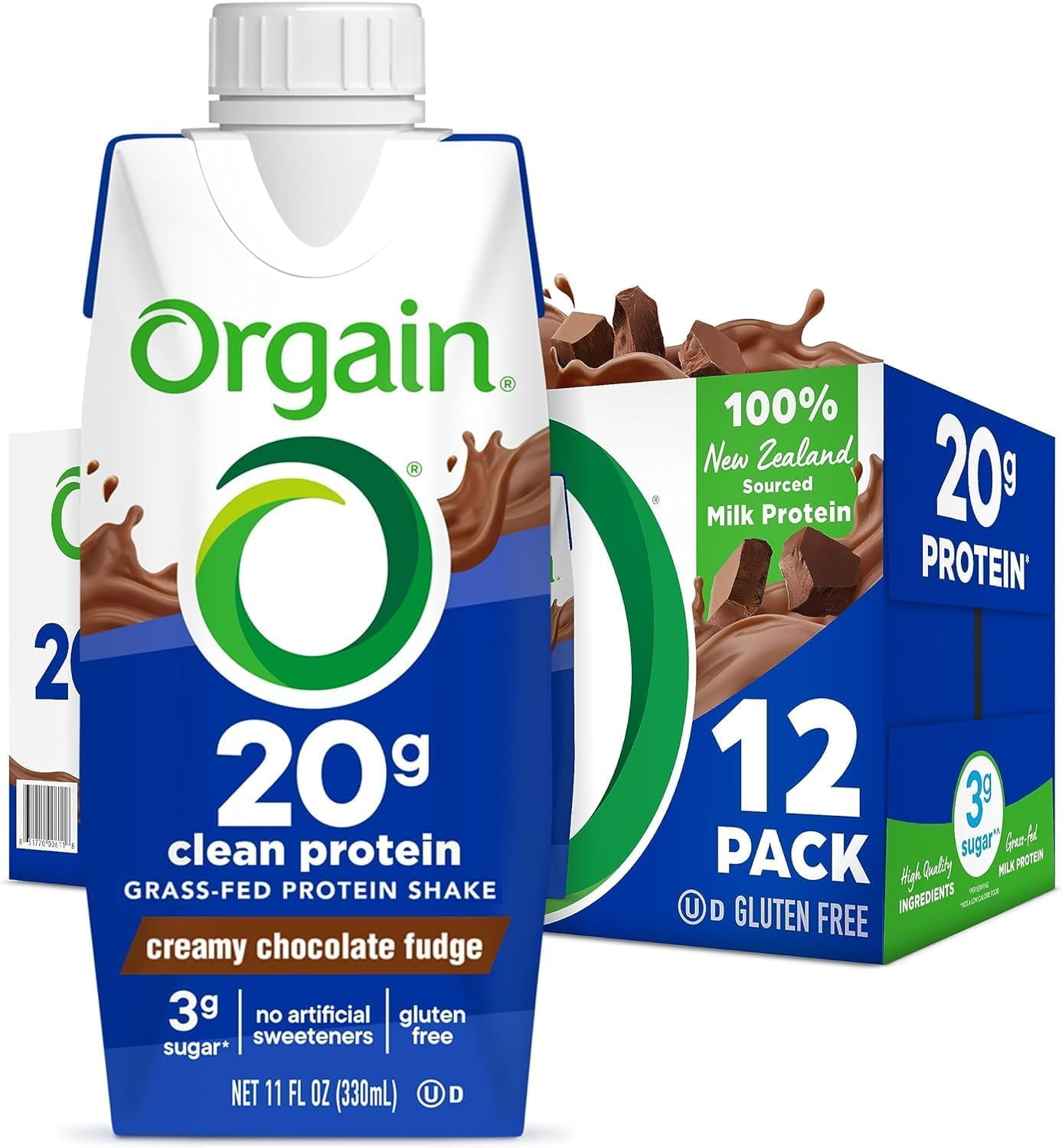 Orgain Clean Protein Shake, Grass Fed Dairy, Creamy Chocolate Fudge