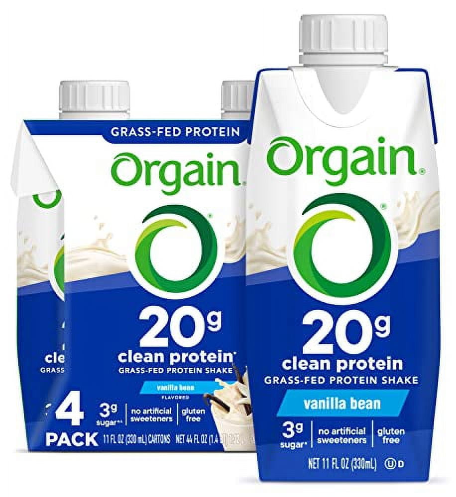 Orgain Clean Protein Shake, Grass Fed Dairy, Vanilla Bean - 20g Whey ...