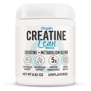 Orgain Creatine Lean Muscle Monohydrate Powder, Metabolism Blend, Unflavored, 50 servings, 8.82 oz