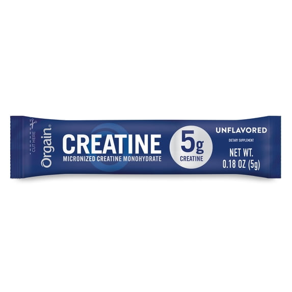 Orgain Creatine Monohydrate Micronized Powder, Unflavored, 1 Stick Pack, 0.18oz