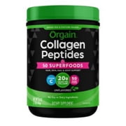 Orgain Grass-Fed 20g Collagen Peptides + 50 Organic Superfoods Powder, Type I & III, 1lb