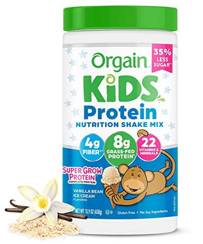 Orgain Kids Protein Powder Shake Mix, Vanilla Bean Ice Cream 8g Dairy