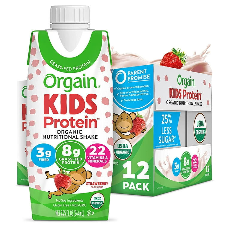 Orgain Kids Protein Chocolate Organic Nutritional Shake, 12 ct