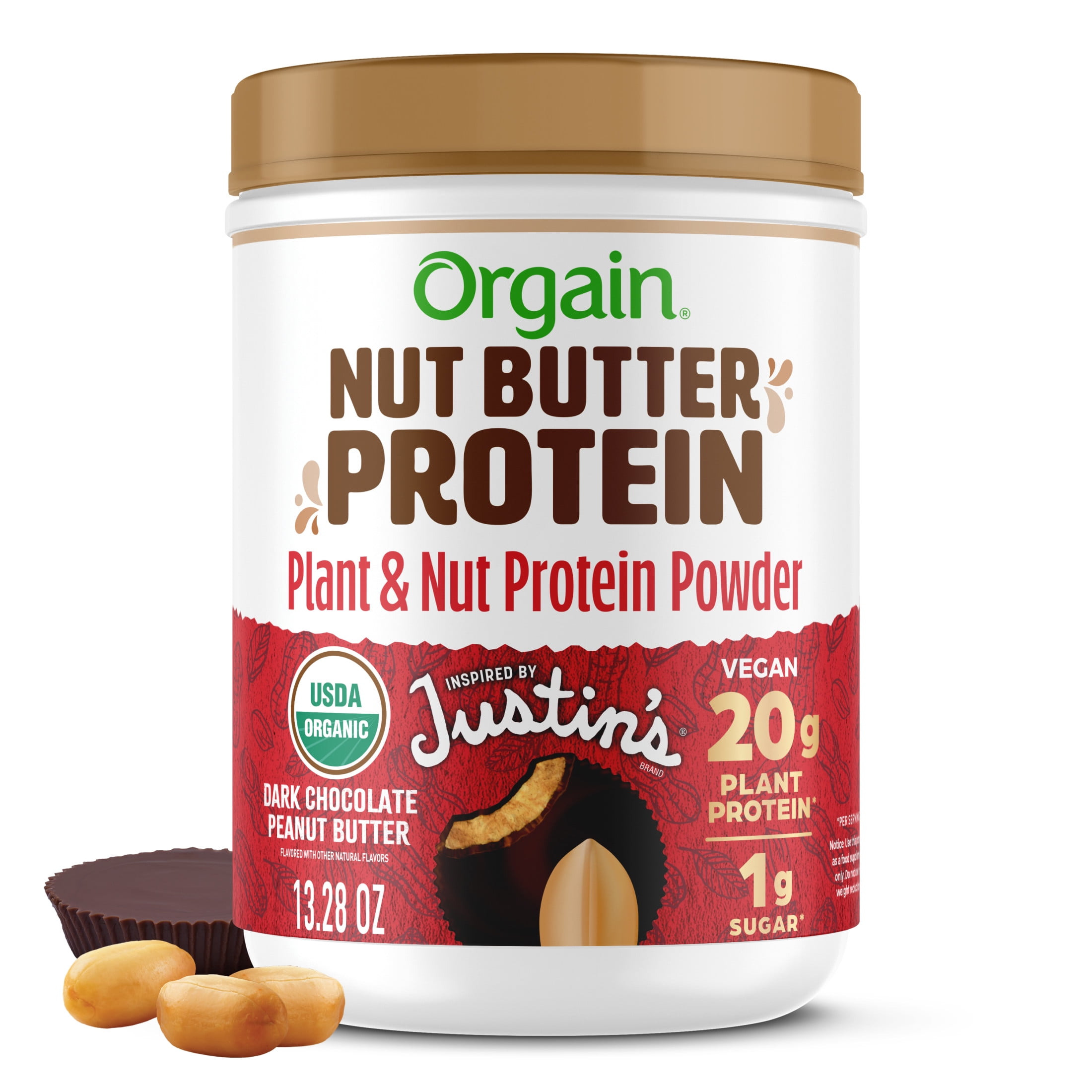 Orgain X JUSTIN'S® Organic Plant & Nut Butter 20g Vegan Protein