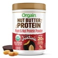thumbnail image 1 of Orgain X JUSTIN’S® Organic Plant & Nut Butter 20g Vegan Protein Powder, Dark Chocolate Peanut Butter 13.28oz, 1 of 8