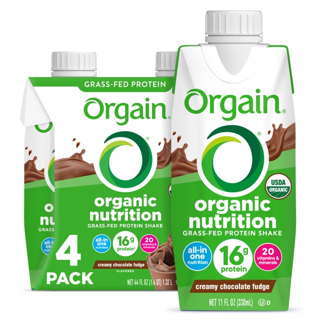 Orgain Organic Nutrition Shake, Grass Fed Protein, Creamy Chocolate