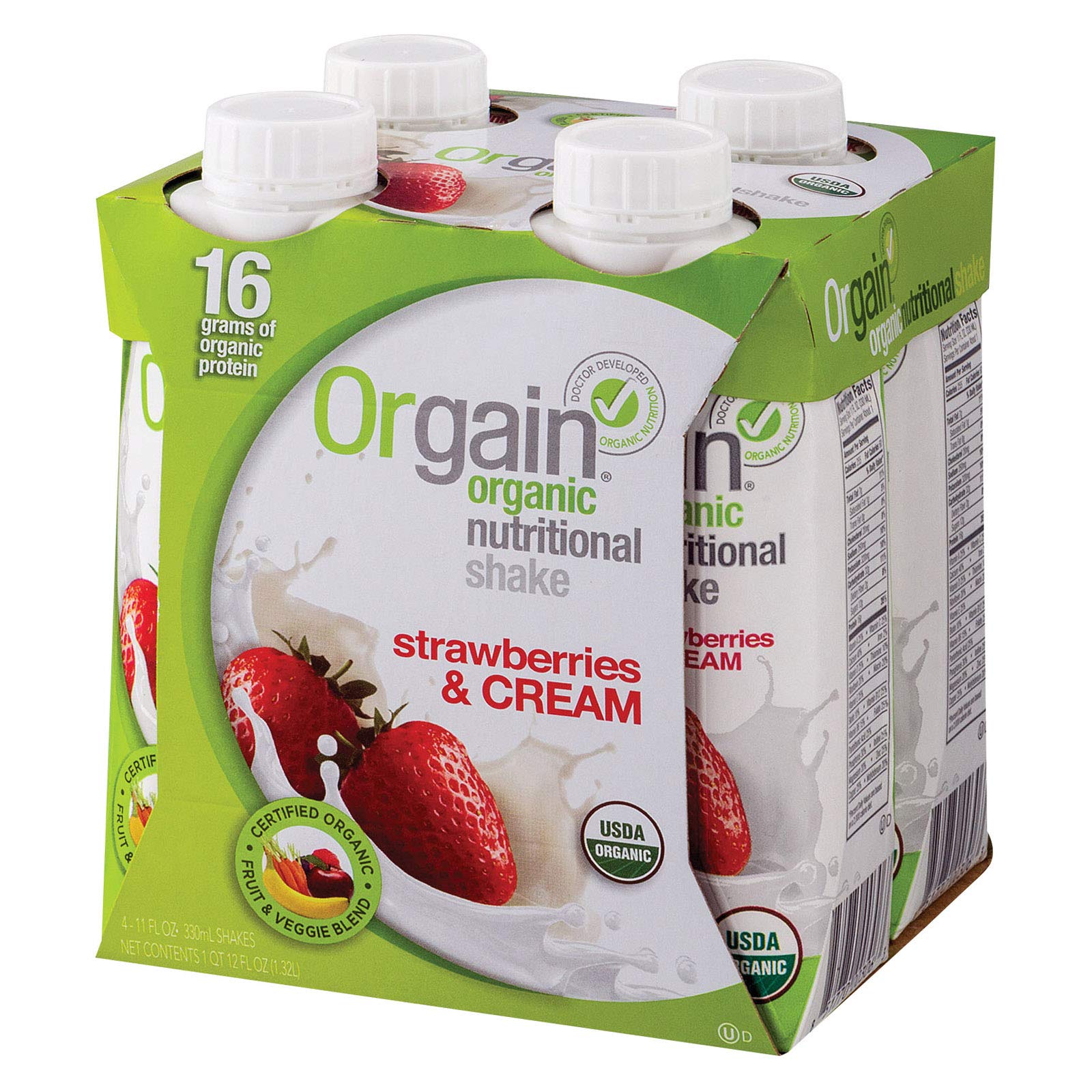Orgain Organic Nutrition Shake Strawberry and Cream 11 fl oz Case