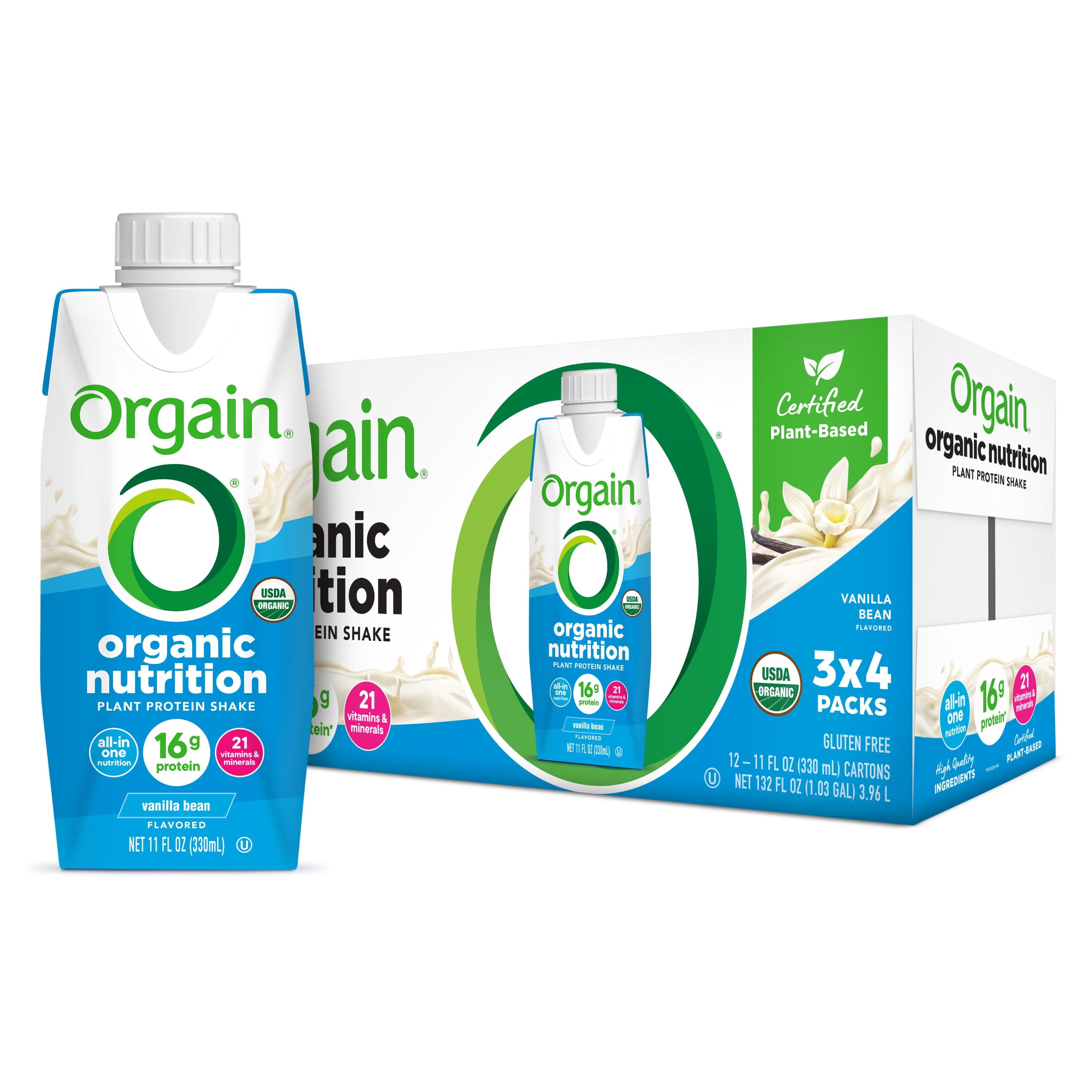 Orgain Organic Nutrition Vegan Protein Shake, Plant Based, Vanilla Bean