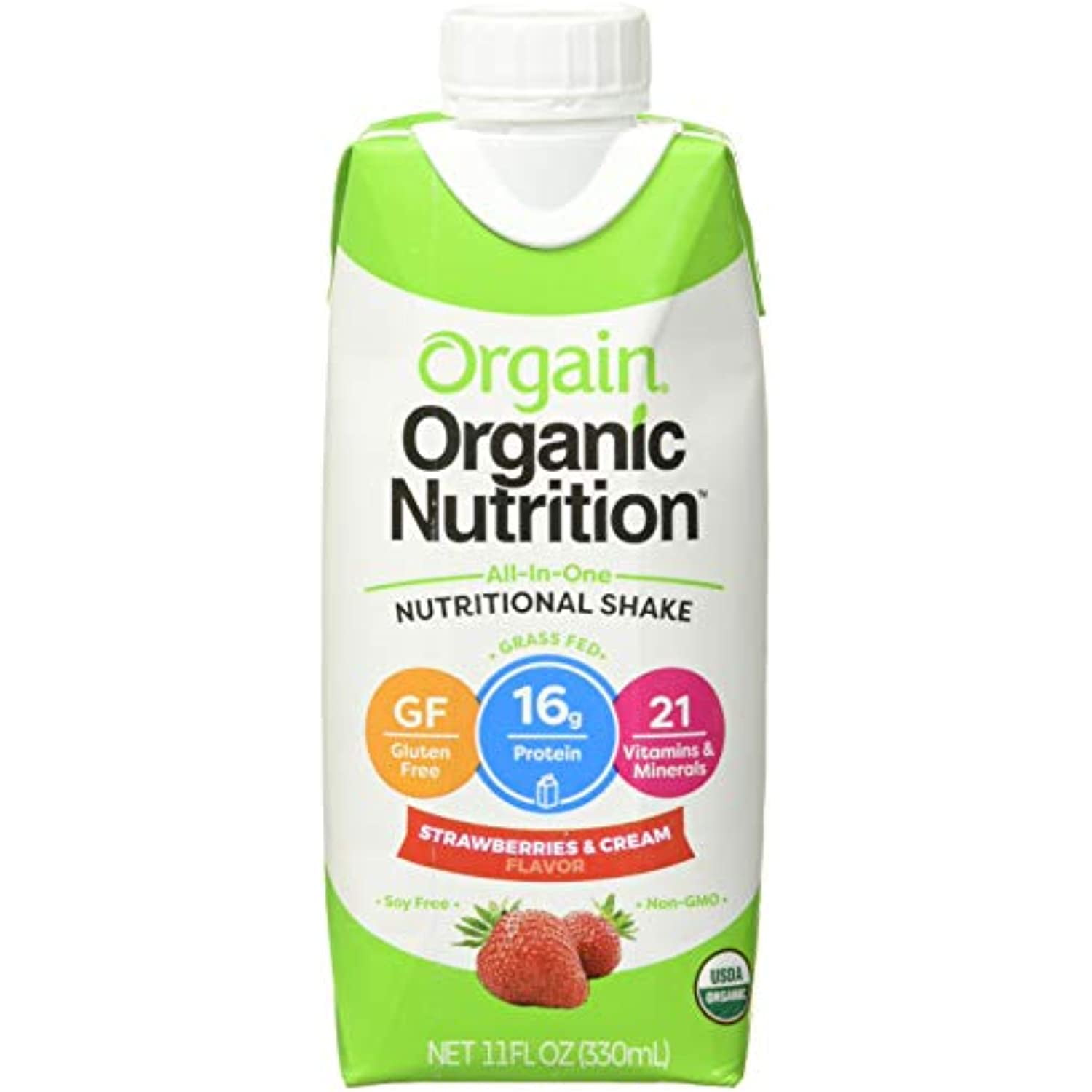 Orgain Organic Nutritional Shake Strawberries & Cream 4 Ct