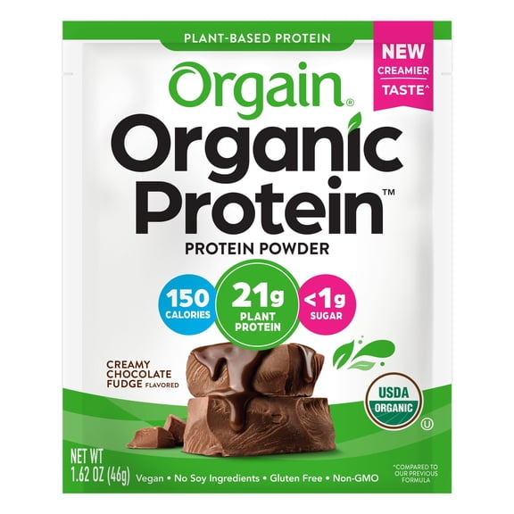Orgain Organic Vegan 21g Protein Powder Packets, Travel Size - Chocolate, 1ct