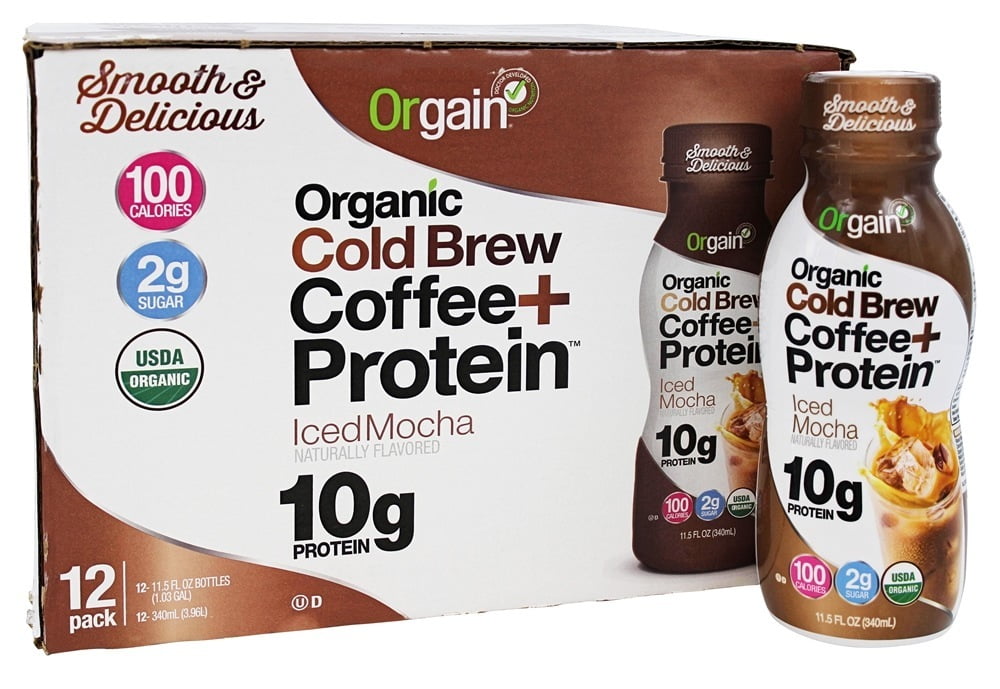 Orgain Organic Ready to Drink Cold Brew Coffee + Protein Iced Mocha