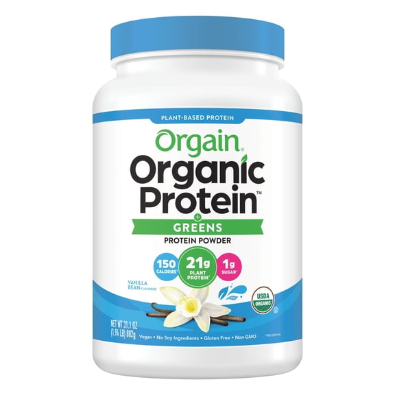 Orgain Organic Protein + Greens Powder - Plant Based Vanilla Bean