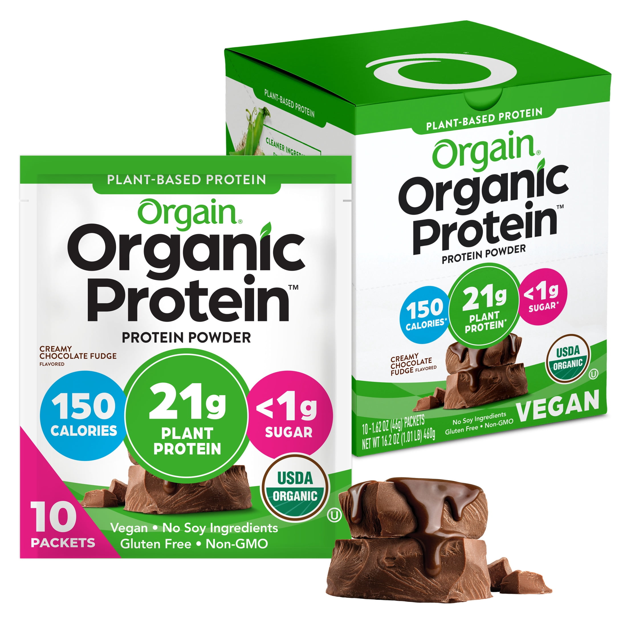 Orgain Organic Vegan 21g Plant-Based Protein Shake Powder, Travel