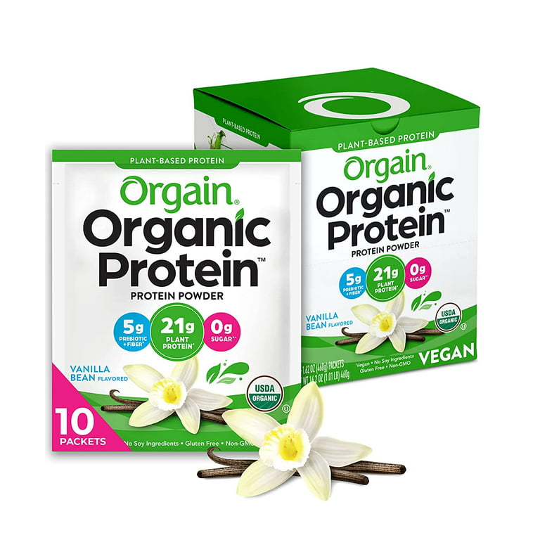 Orgain, Organic Protein Powder, Plant-Based, Vanilla Bean