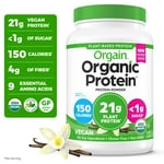 Orgain Organic Vegan Protein Powder, Vanilla Bean - 21g Plant Protein, 4g Prebiotic Fiber, No Lactose Ingredients, No Added Sugar, Non-GMO, For Shakes & Smoothies, 2.03 lb (Packaging May Vary)