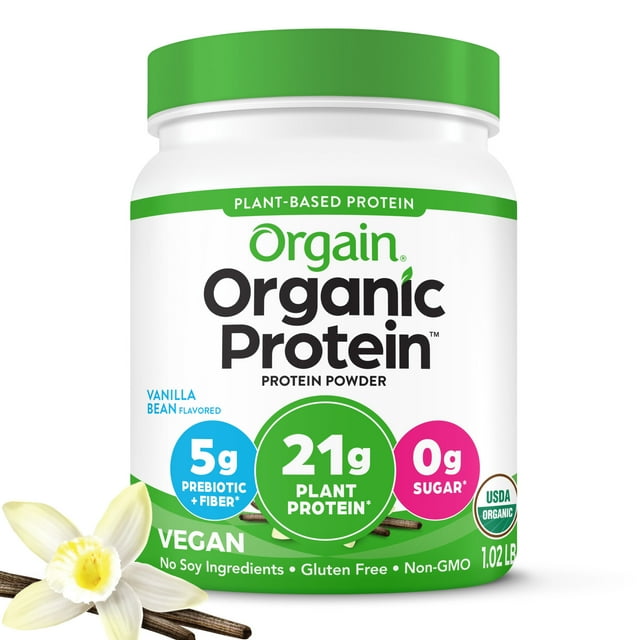 Orgain Organic Vegan 21g Protein Powder, Plant Based, Vanilla Bean 1.02lb Orgain Organic Vegan 21g Protein Powder, Plant Based, Vanilla Bean 1.02lb