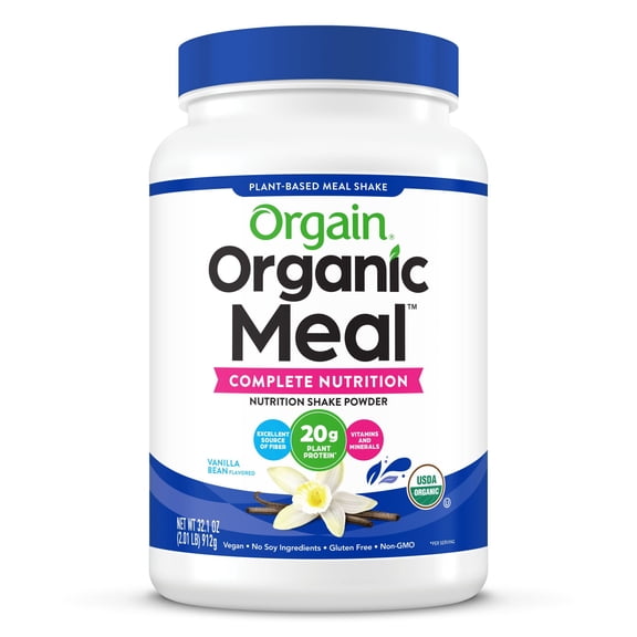 Orgain Organic Vegan Meal Replacement Powder, 20g Plant Based Protein, Vanilla 2.01lb