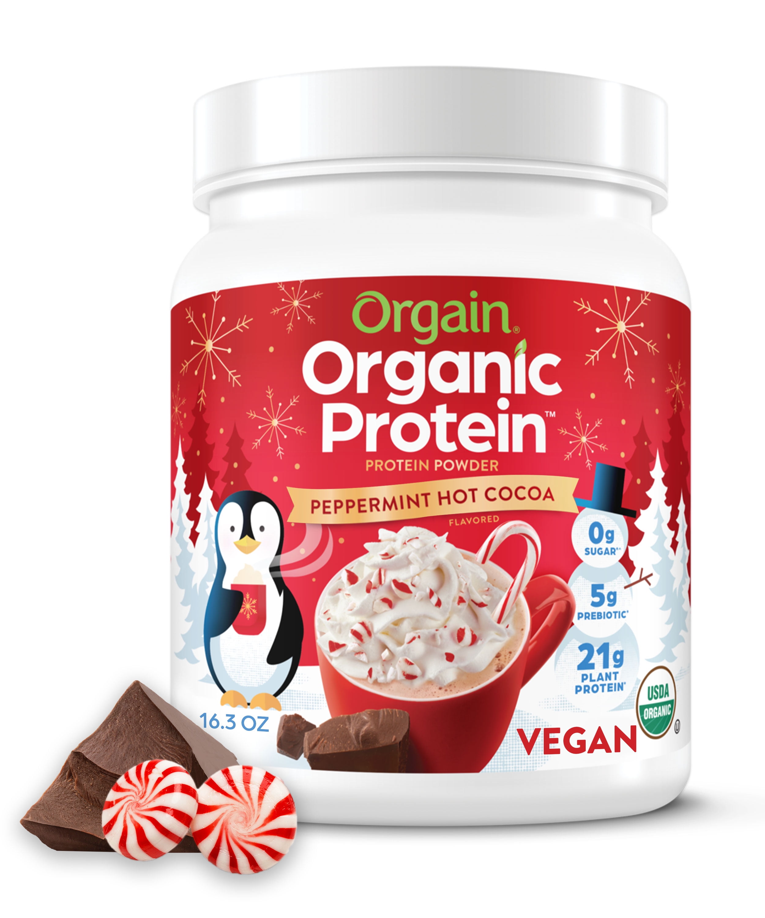 Orgain Organic Vegan 21g Protein Powder Packets, Travel Size-Chocolate, 10ct