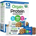 thumbnail image 1 of Orgain Organic VeganEGSC&nbsp;Protein Bars, Chocolate Chip Cookie Dough - Plant Based Protein, Low Calorie Healthy Snacks, No Lactose or Soy Ingredients, Gluten Free, Non-GMO - 1.41 Oz (Pack of 12), 1 of 3