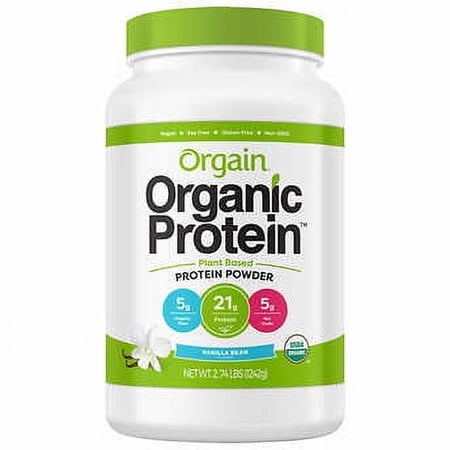 Orgain USDA Organic Plant-Based Protein Powder 2.74 Pound, Vanilla