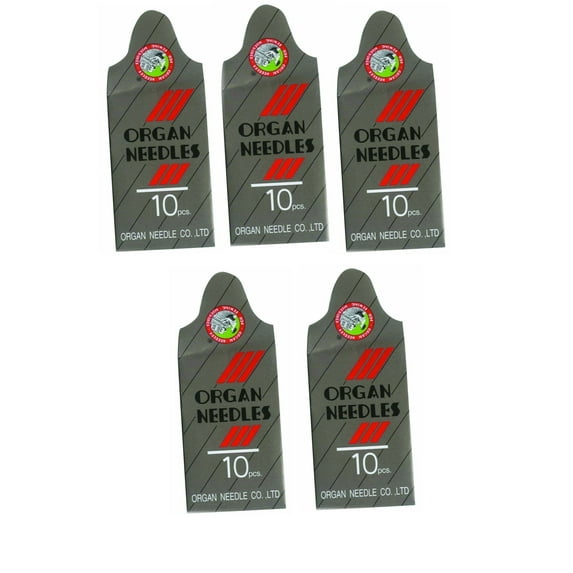 Organ 50 Pc. Home Sewing Machine Needle Assortment (15X1) Size # 9, 11, 14, 16, 18 Ten Pcs. per Size