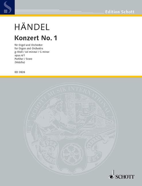 Pre-Owned Organ Concerto No. 1 G Minor: op. 4/1. HWV 289. Organ, 2 Oboes, Bassoon and Strings. Partition. Paperback