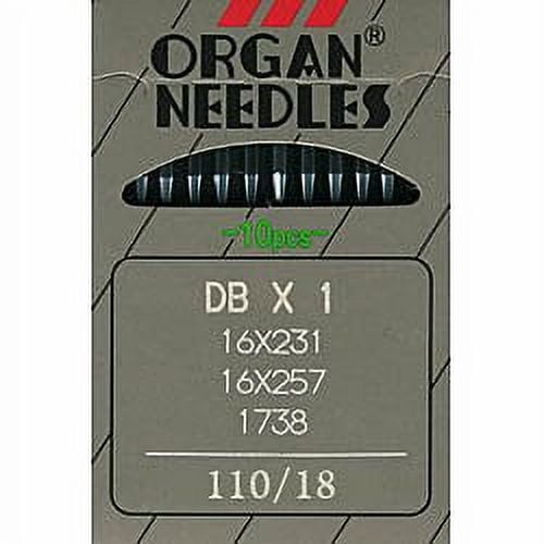 Organ Titanium Embroidery Needles 10 Pack Size 110/18