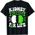 thumbnail image 1 of Organ Donation Green Ribbon Kidney Buddies For Life T-Shirt, 1 of 4