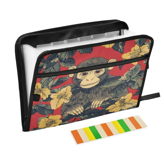 Organ Folder 14.2 x 0.8 x 10.6 Inches 13 Separate Pockets A4 Size Documents Folder A Sort Storage File Manager For The Home Office Beautiful Big Monkey