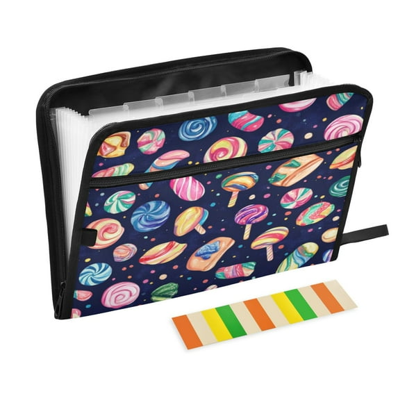 Organ Folder 14.2 x 0.8 x 10.6 Inches 13 Separate Pockets A4 Size Documents Folder A Sort Storage File Manager For The Home Office Colorful Candy Cartoon