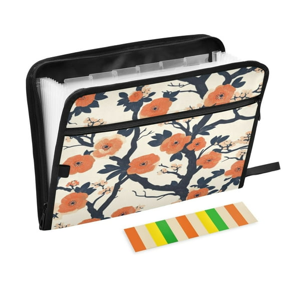 Organ Folder 14.2 x 0.8 x 10.6 Inches 13 Separate Pockets A4 Size Documents Folder A Sort Storage File Manager For The Home Office Colorful Flower Cartoon1