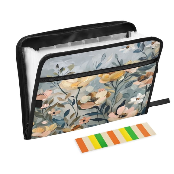 Organ Folder 14.2 x 0.8 x 10.6 Inches 13 Separate Pockets A4 Size Documents Folder A Sort Storage File Manager For The Home Office Oil Painting Flower