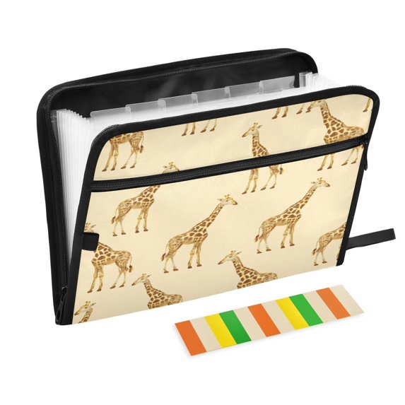 Organ Folder 14.2 x 0.8 x 10.6 Inches 13 Separate Pockets A4 Size Documents Folder A Sort Storage File Manager For The Home Office Pale Yellow Giraffe