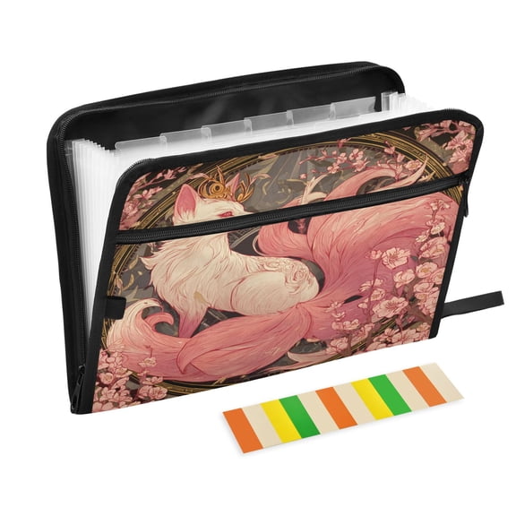 Organ Folder 14.2 x 0.8 x 10.6 Inches 13 Separate Pockets A4 Size Documents Folder A Sort Storage File Manager For The Home Office A Pink Fox