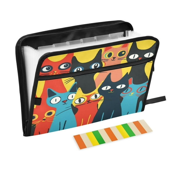 Organ Folder 14.2 x 0.8 x 10.6 Inches 13 Separate Pockets A4 Size Documents Folder A Sort Storage File Manager For The Home Office Art Cat