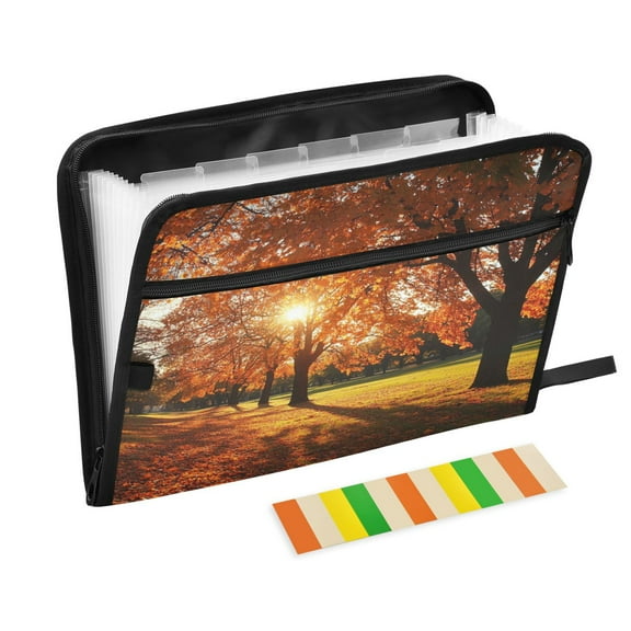 Organ Folder 14.2 x 0.8 x 10.6 Inches 13 Separate Pockets A4 Size Documents Folder A Sort Storage File Manager For The Home Office Autumn Tree Scene
