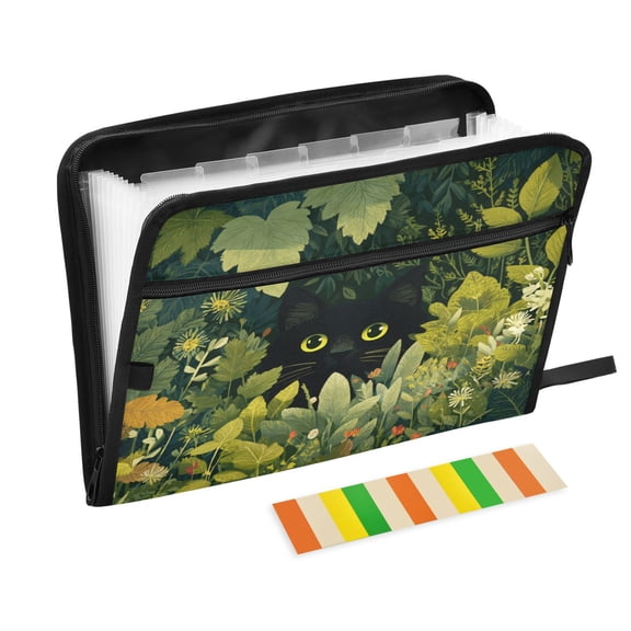 Organ Folder 14.2 x 0.8 x 10.6 Inches 13 Separate Pockets A4 Size Documents Folder A Sort Storage File Manager For The Home Office Big Black Cat