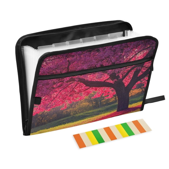 Organ Folder 14.2 x 0.8 x 10.6 Inches 13 Separate Pockets A4 Size Documents Folder A Sort Storage File Manager For The Home Office Big Tree in Spring