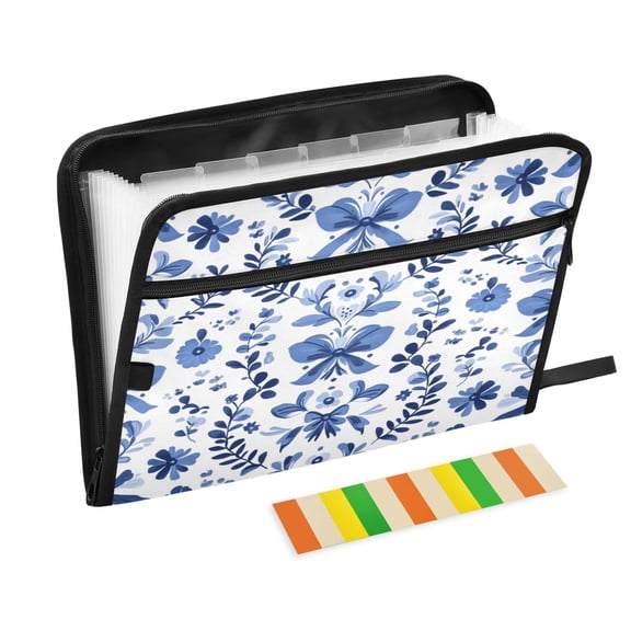 Organ Folder 14.2 x 0.8 x 10.6 Inches 13 Separate Pockets A4 Size Documents Folder A Sort Storage File Manager For The Home Office Blue Bow