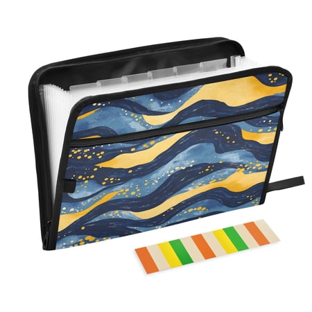 Organ Folder 14.2 x 0.8 x 10.6 Inches 13 Separate Pockets A4 Size Documents Folder A Sort Storage File Manager For The Home Office Blue River Pattern