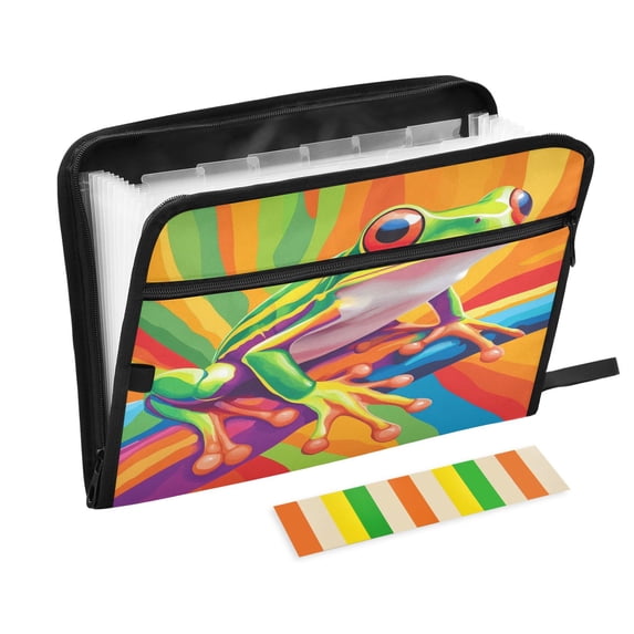 Organ Folder 14.2 x 0.8 x 10.6 Inches 13 Separate Pockets A4 Size Documents Folder A Sort Storage File Manager For The Home Office Cartoon Green Frog